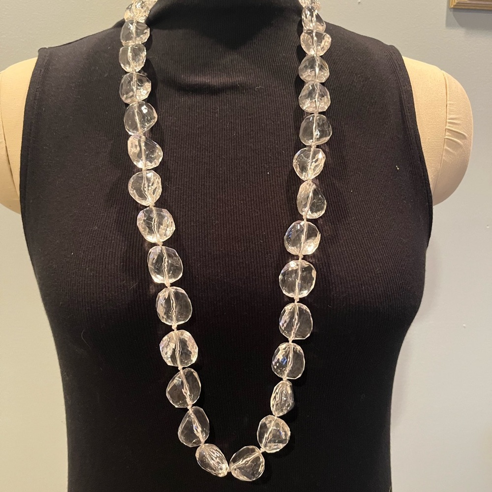 Elegant Clear " Ice Cube" Beaded Necklace